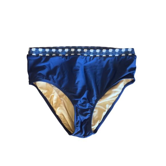 NWT Cabana Life x Talbots | Blue w/ Printed Band High-Cut Swim Brief  | Size L - Picture 2 of 7